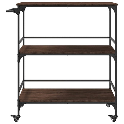 vidaXL Kitchen Trolley Brown Oak 100,5x50x105 cm Engineered Wood