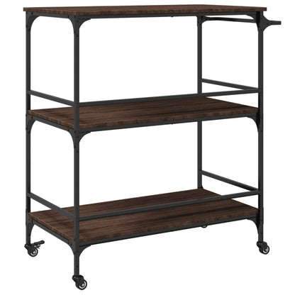 vidaXL Kitchen Trolley Brown Oak 100,5x50x105 cm Engineered Wood