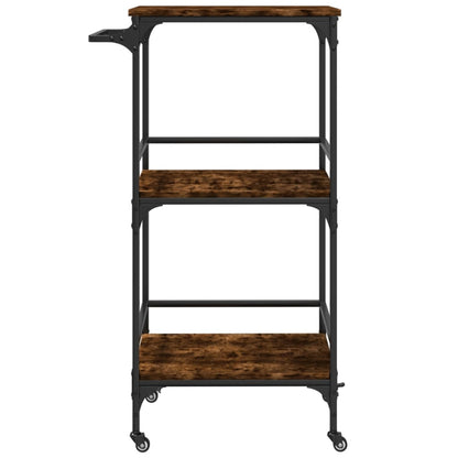 vidaXL Kitchen Trolley Smoked Oak 60.5x50x105 cm Engineered Wood