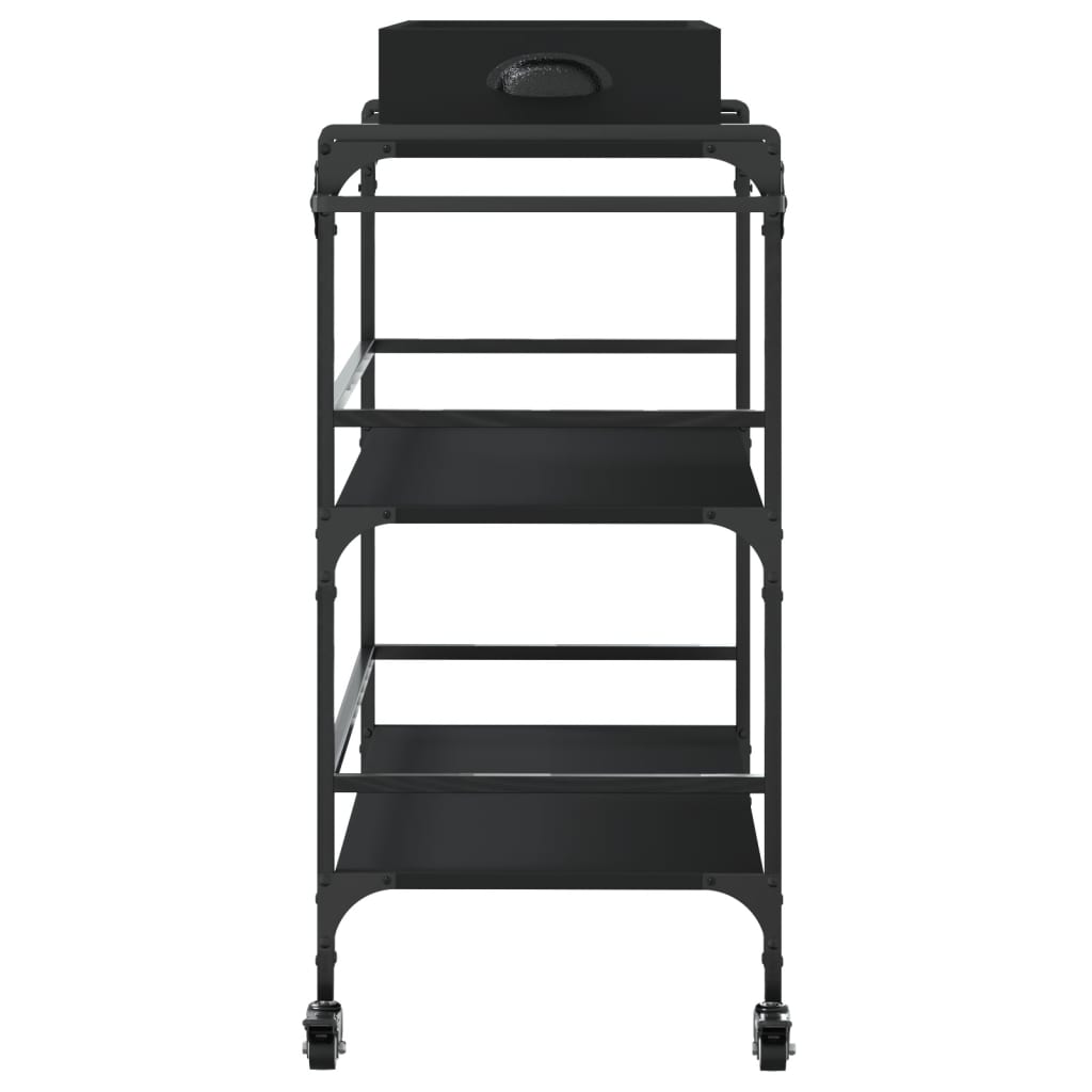 vidaXL Kitchen Trolley Black 81,5x41x92,5 cm Engineered Wood