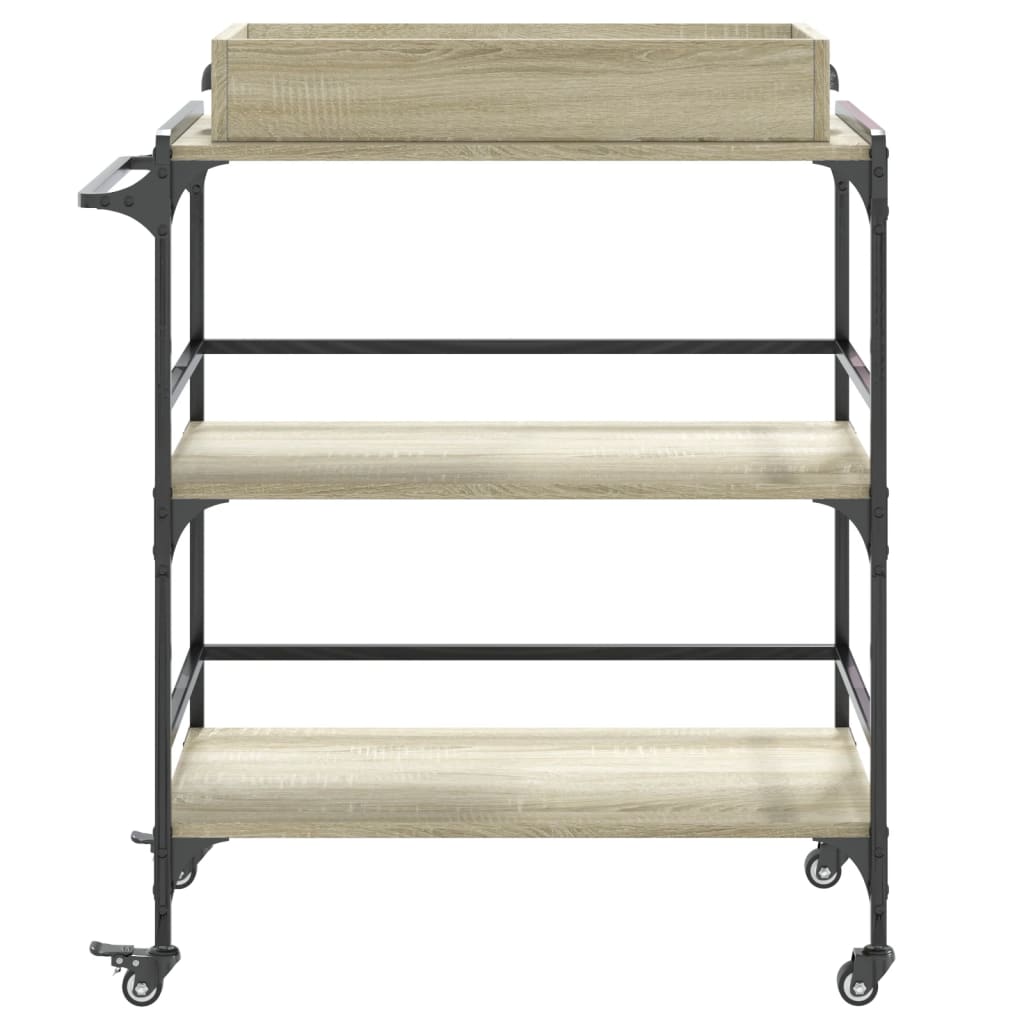 vidaXL Kitchen Trolley Sonoma Oak 81.5x41x92.5 cm Engineered Wood