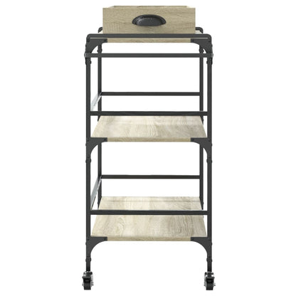 vidaXL Kitchen Trolley Sonoma Oak 81,5x41x92,5 cm Engineered Wood