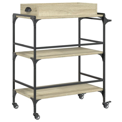 vidaXL Kitchen Trolley Sonoma Oak 81.5x41x92.5 cm Engineered Wood