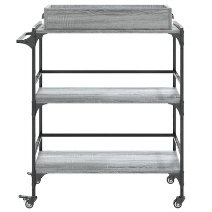 vidaXL Kitchen Trolley Grey Sonoma 81.5x41x92.5 cm Engineered Wood
