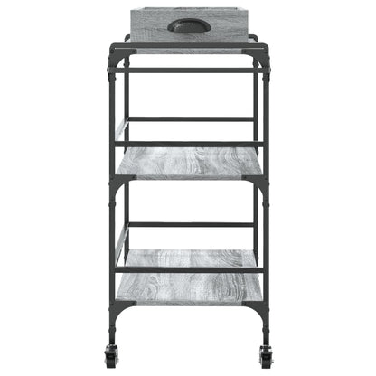 vidaXL Kitchen Trolley Grey Sonoma 81.5x41x92.5 cm Engineered Wood