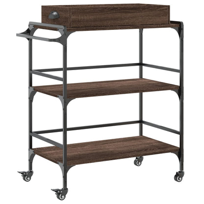 vidaXL Kitchen Trolley Brown Oak 81,5x41x92,5 cm Engineered Wood