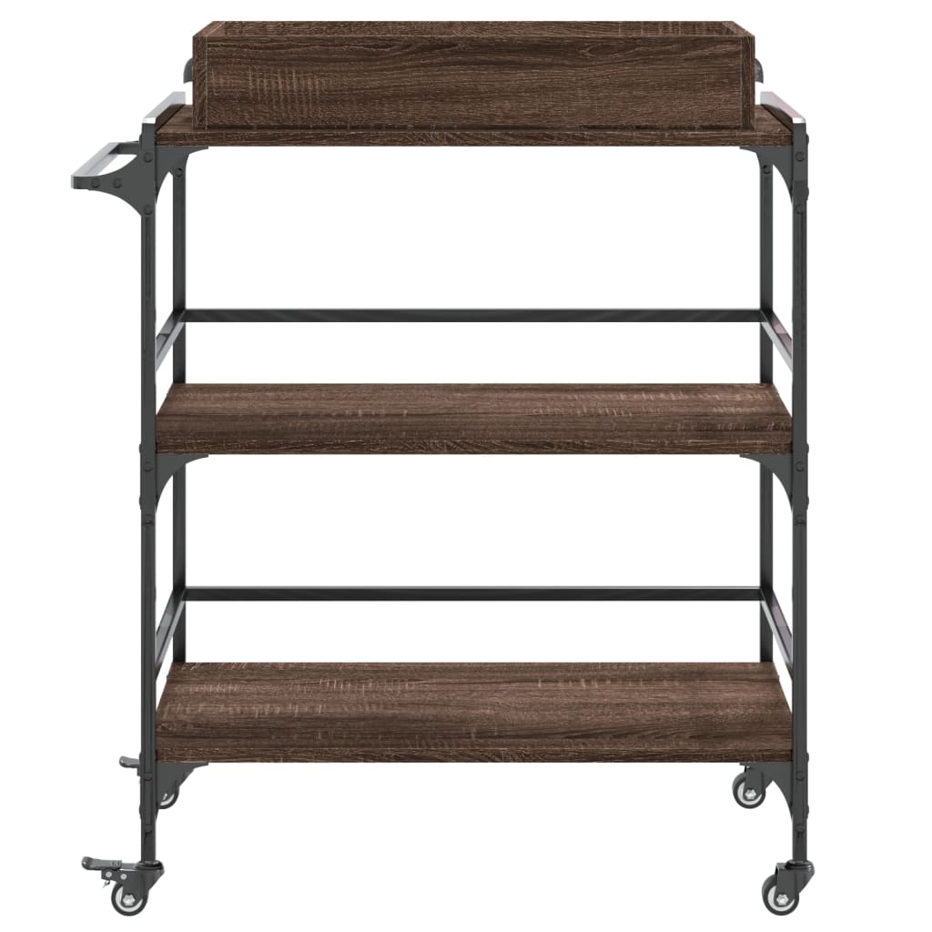 vidaXL Kitchen Trolley Brown Oak 81,5x41x92,5 cm Engineered Wood