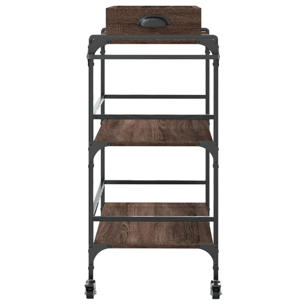 vidaXL Kitchen Trolley Brown Oak 81,5x41x92,5 cm Engineered Wood
