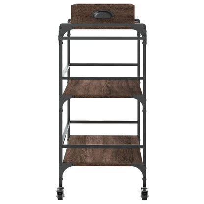 vidaXL Kitchen Trolley Brown Oak 81,5x41x92,5 cm Engineered Wood