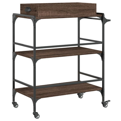 vidaXL Kitchen Trolley Brown Oak 81,5x41x92,5 cm Engineered Wood