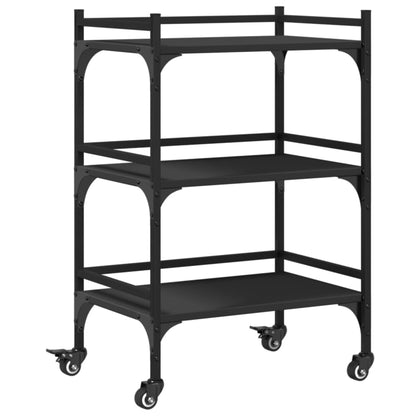 vidaXL Kitchen Trolley Black 50x35x75,5 cm Engineered Wood