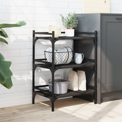 vidaXL Kitchen Trolley Black 50x35x75,5 cm Engineered Wood