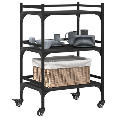 vidaXL Kitchen Trolley Black 50x35x75,5 cm Engineered Wood