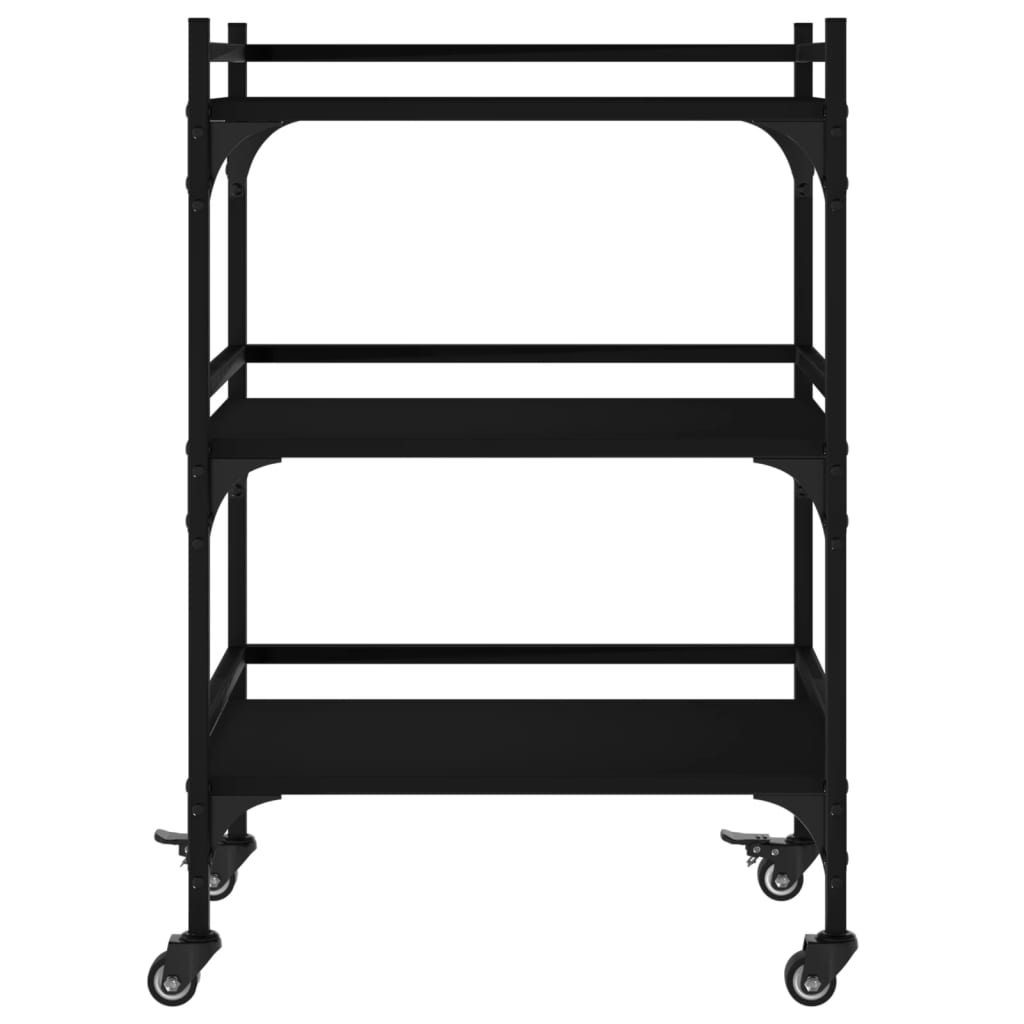 vidaXL Kitchen Trolley Black 50x35x75,5 cm Engineered Wood