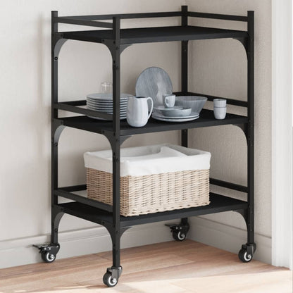 vidaXL Kitchen Trolley Black 50x35x75,5 cm Engineered Wood