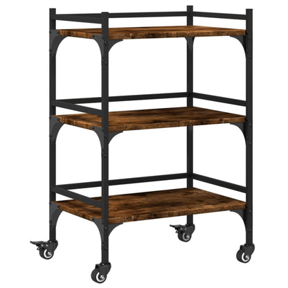 vidaXL Kitchen Trolley Smoked Oak 50x35x75,5 cm Engineered Wood
