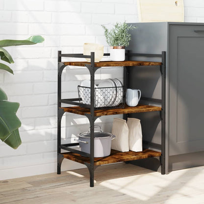 vidaXL Kitchen Trolley Smoked Oak 50x35x75,5 cm Engineered Wood