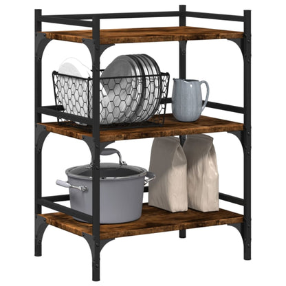 vidaXL Kitchen Trolley Smoked Oak 50x35x75,5 cm Engineered Wood