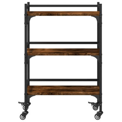 vidaXL Kitchen Trolley Smoked Oak 50x35x75,5 cm Engineered Wood