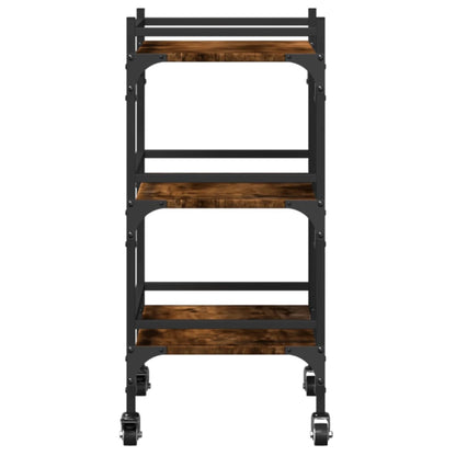 vidaXL Kitchen Trolley Smoked Oak 50x35x75,5 cm Engineered Wood