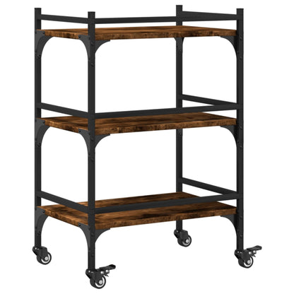 vidaXL Kitchen Trolley Smoked Oak 50x35x75,5 cm Engineered Wood