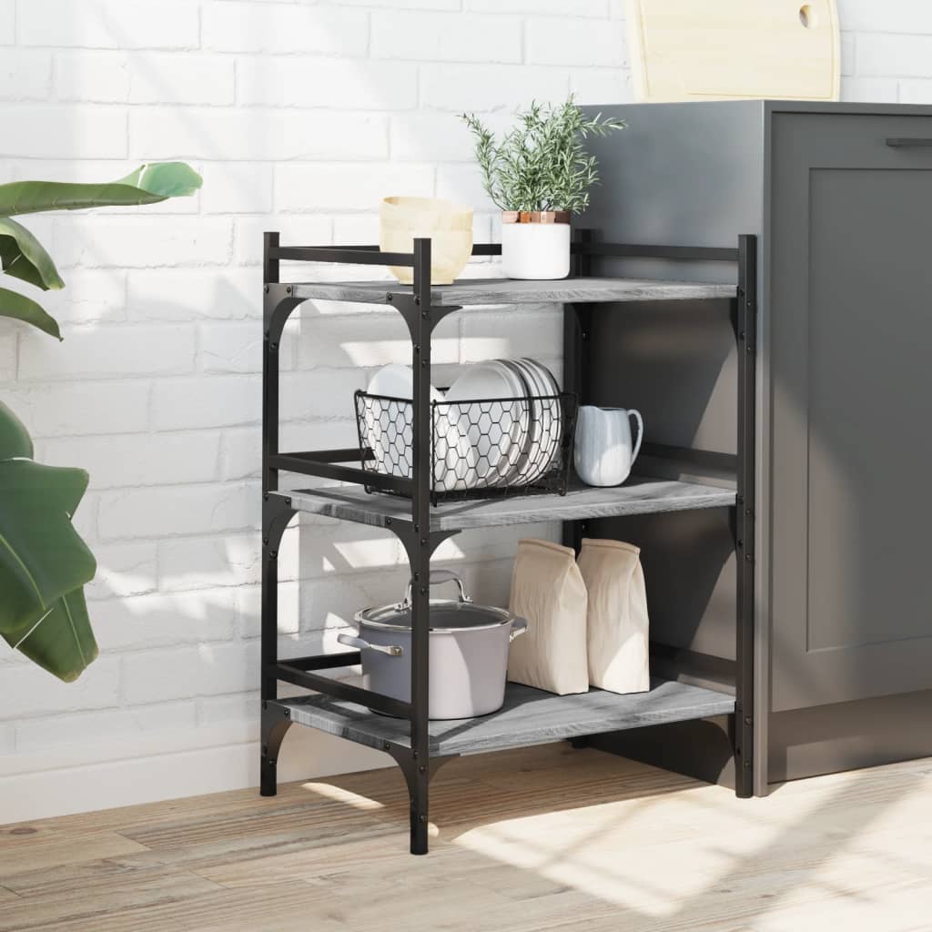 vidaXL Kitchen Trolley Grey Sonoma 50x35x75,5 cm Engineered Wood