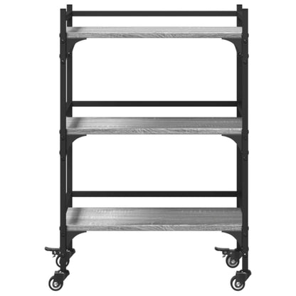 vidaXL Kitchen Trolley Grey Sonoma 50x35x75,5 cm Engineered Wood