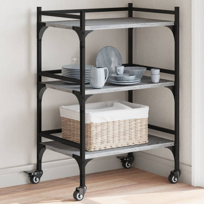 vidaXL Kitchen Trolley Grey Sonoma 50x35x75,5 cm Engineered Wood