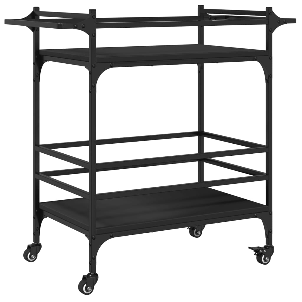 vidaXL Kitchen Trolley Black 82x40x78,5 cm Engineered Wood