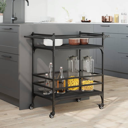 vidaXL Kitchen Trolley Black 82x40x78,5 cm Engineered Wood