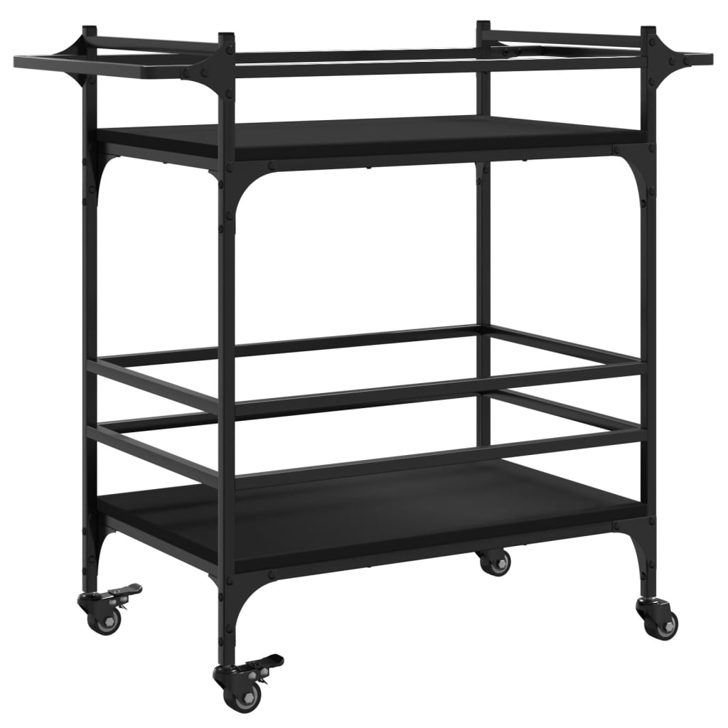 vidaXL Kitchen Trolley Black 82x40x78,5 cm Engineered Wood