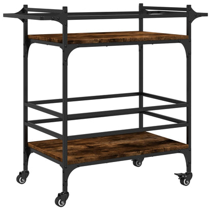 vidaXL Kitchen Trolley Smoked Oak 82x40x78,5 cm Engineered Wood