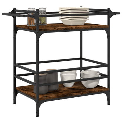 vidaXL Kitchen Trolley Smoked Oak 82x40x78,5 cm Engineered Wood