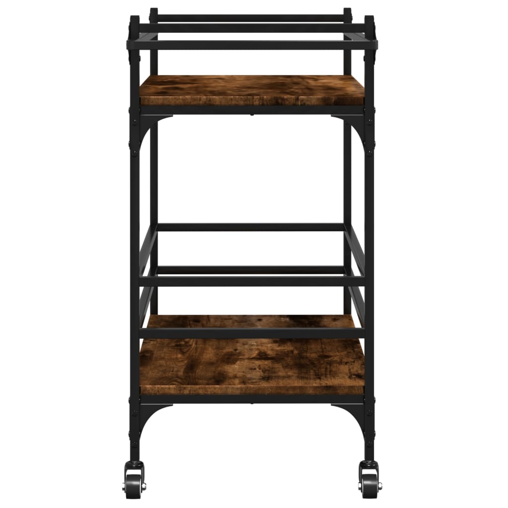 vidaXL Kitchen Trolley Smoked Oak 82x40x78,5 cm Engineered Wood
