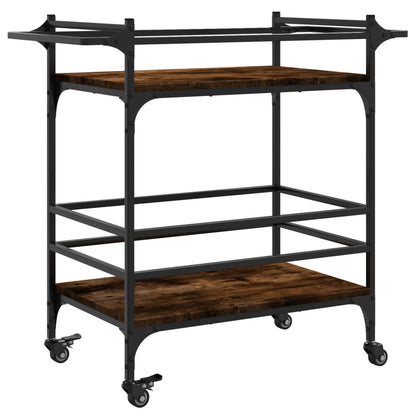 vidaXL Kitchen Trolley Smoked Oak 82x40x78,5 cm Engineered Wood