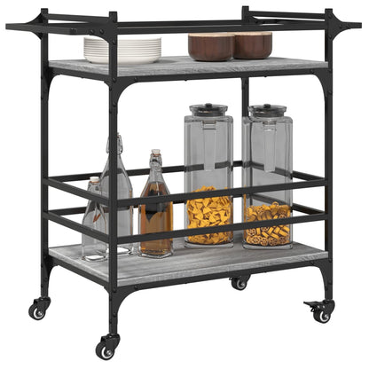 vidaXL Kitchen Trolley Grey Sonoma 82x40x78,5 cm Engineered Wood