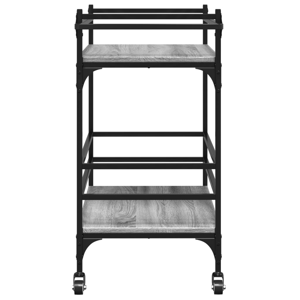 vidaXL Kitchen Trolley Grey Sonoma 82x40x78,5 cm Engineered Wood