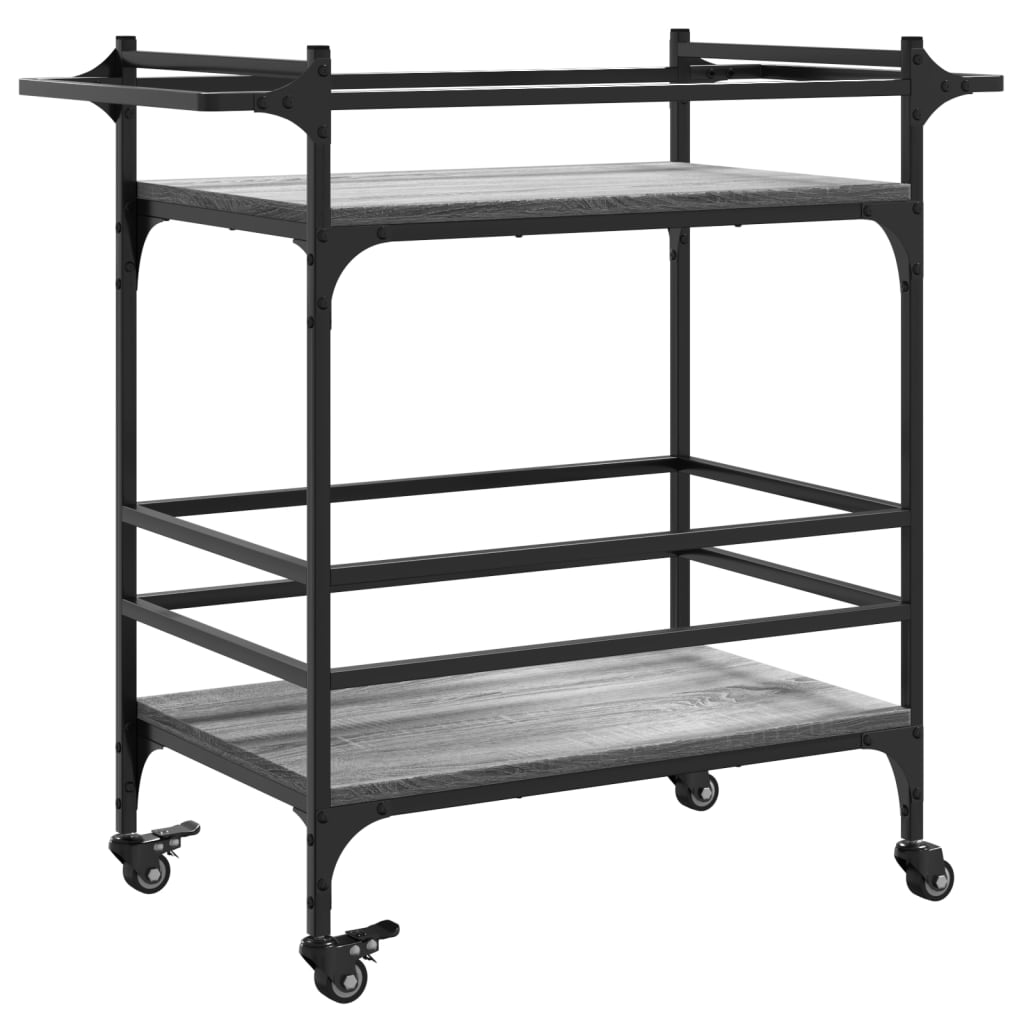 vidaXL Kitchen Trolley Grey Sonoma 82x40x78,5 cm Engineered Wood