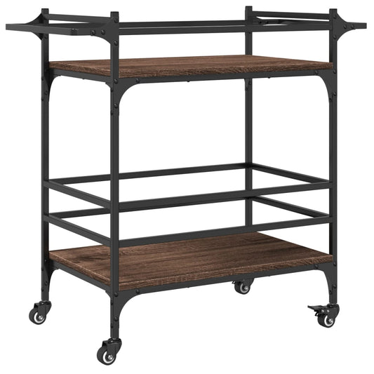 vidaXL Kitchen Trolley Brown Oak 82x40x78.5 cm Engineered Wood
