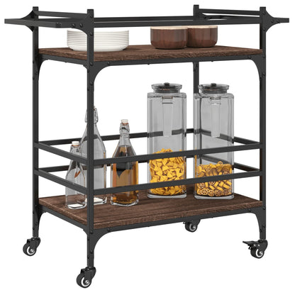 vidaXL Kitchen Trolley Brown Oak 82x40x78.5 cm Engineered Wood