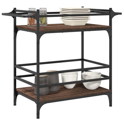 vidaXL Kitchen Trolley Brown Oak 82x40x78,5 cm Engineered Wood