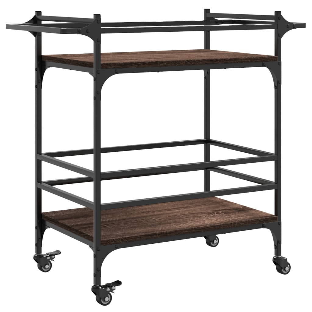 vidaXL Kitchen Trolley Brown Oak 82x40x78.5 cm Engineered Wood