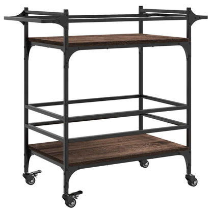 vidaXL Kitchen Trolley Brown Oak 82x40x78.5 cm Engineered Wood