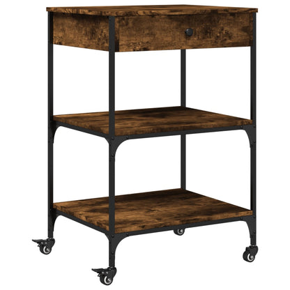 vidaXL Kitchen Trolley Smoked Oak 60x48x89,5 cm Engineered Wood