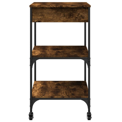 vidaXL Kitchen Trolley Smoked Oak 60x48x89,5 cm Engineered Wood
