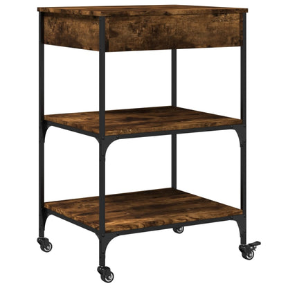 vidaXL Kitchen Trolley Smoked Oak 60x48x89,5 cm Engineered Wood