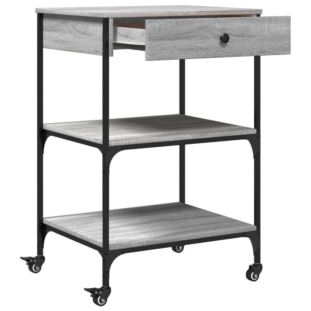 vidaXL Kitchen Trolley Grey Sonoma 60x48x89,5 cm Engineered Wood