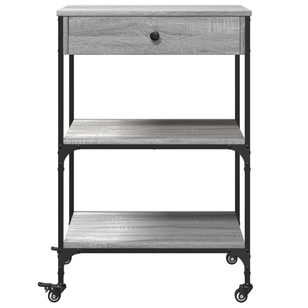 vidaXL Kitchen Trolley Grey Sonoma 60x48x89,5 cm Engineered Wood
