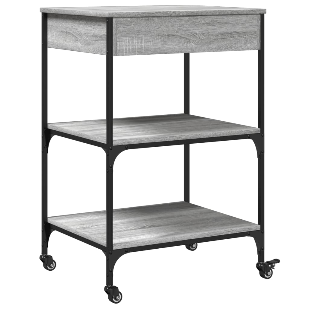 vidaXL Kitchen Trolley Grey Sonoma 60x48x89,5 cm Engineered Wood