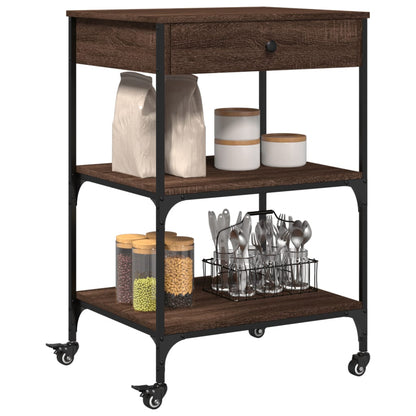 vidaXL Kitchen Trolley Brown Oak 60x48x89,5 cm Engineered Wood